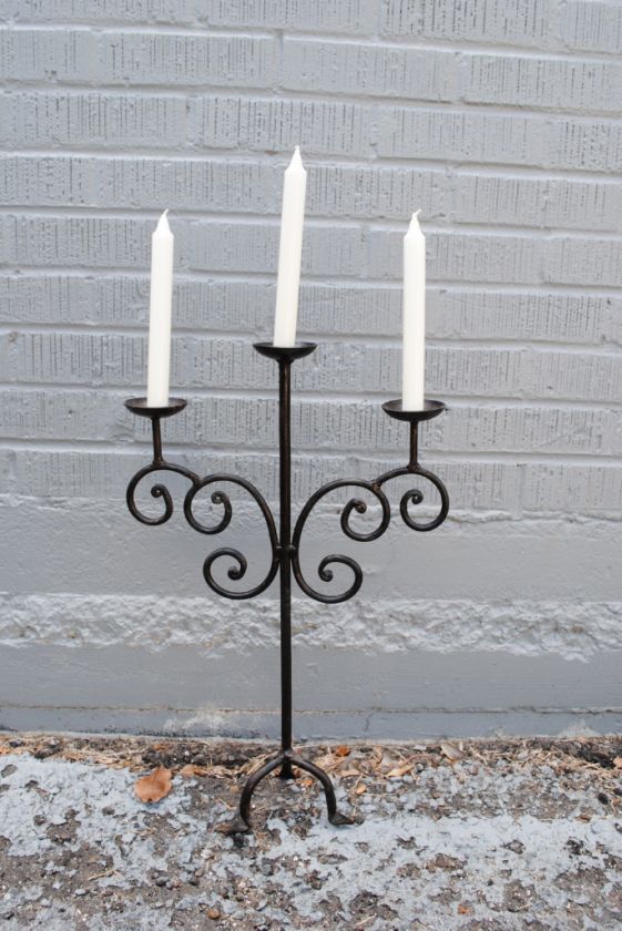 Hand Made Wrought Iron Candelabra  