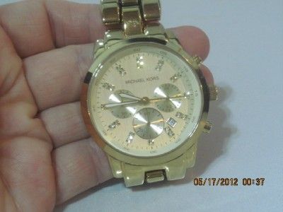 Michael Kors MK 5364 Womens Goldtone Stainless Steel Chronograph Date 