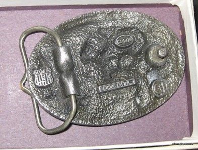 Vintage New York NY Coon Hunter C+J Pewter Belt Buckle  