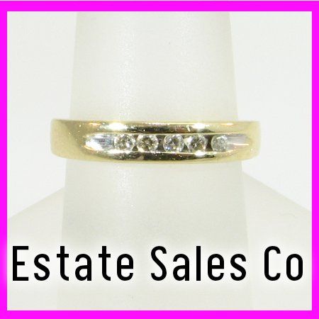 14kyg Channel Set Diamond Wedding Band Ring .15 ct  