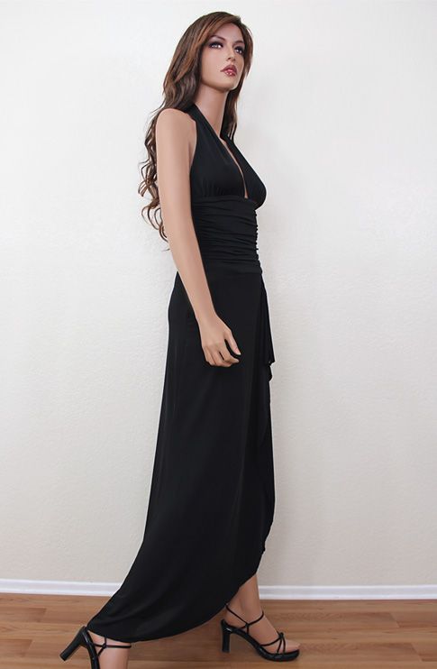 Black Brown Burgundy Pink Formal Evening Maxi Long Dress Gown 