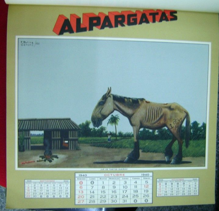 Molina Campos Argentina Alpargatas Calendar Gauchos 40  