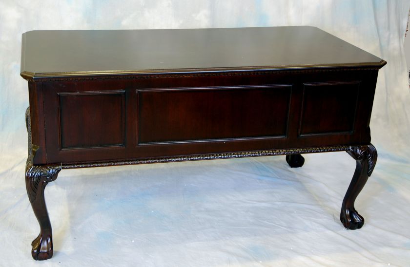 Dark Cherry Chippendale Writing Office Table  