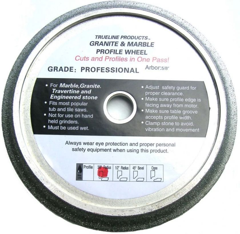 RADIUS BULLNOSE PROFILE WHEEL FOR TILE SAW  