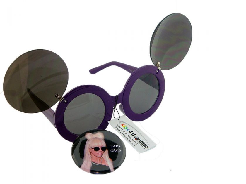 INCH BUTTON PIN OF LADY GAGA WEARING SUN GLASSES+  