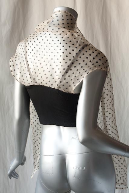 YOHJI YAMAMOTO Black Bustier Corset Top+Dotted Shawl S  