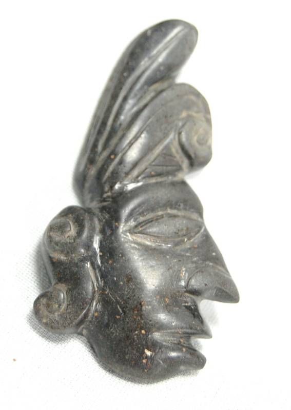 MAYAN FACE STONE CARVING PENDANT MAYA KING COPAN 002  