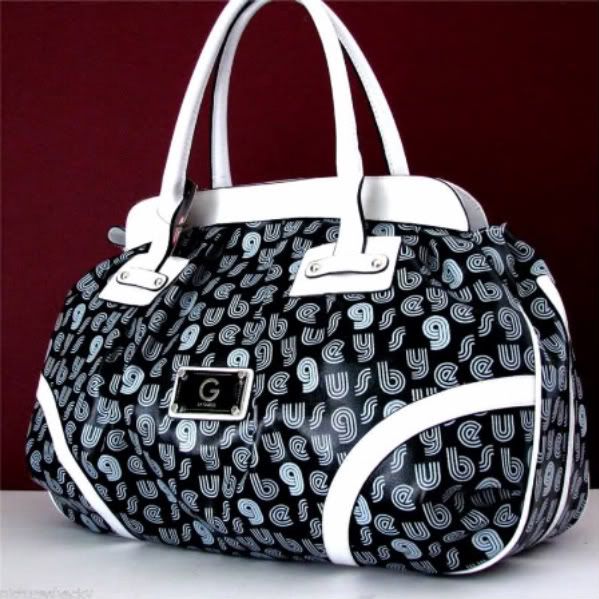 Guess By G Logo Black Large Travel Handbag Tote Bag 758193023312 