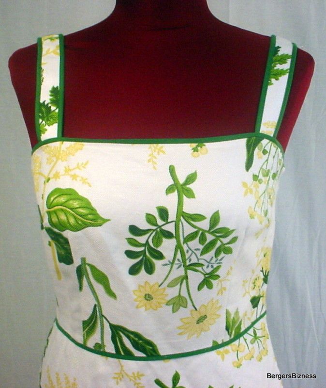   Loft Yellow Green White Floral Linen Blend Sundress   Sz 6  