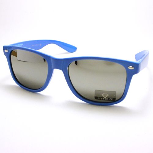 80S RETRO Sunglasses Mirror Lens Shades for Men & Women BLUE New 