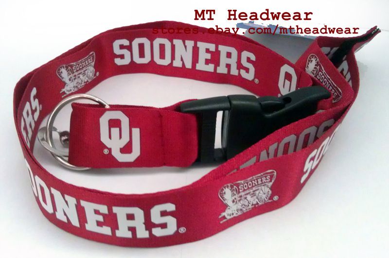   LICENSED NCAA LANYARD ***UNIVERSITY OF OKLAHOMA SOONERS*** KEYCHAIN