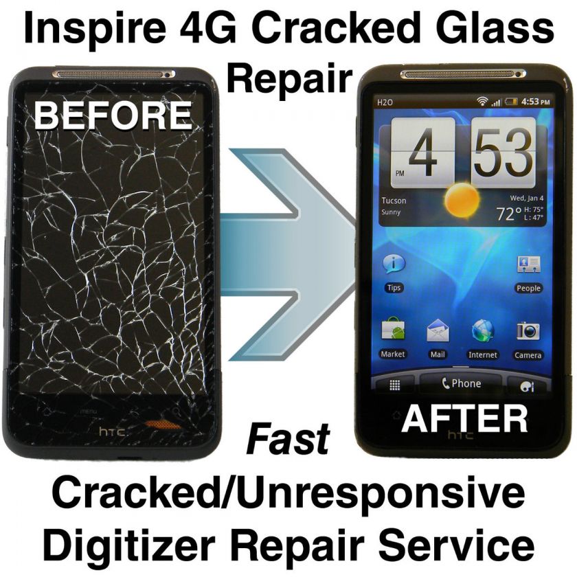 HTC Inspire 4G Broken/Cracked Glass Screen Digitizer Repair  