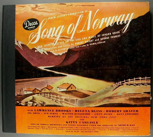 Rare 1945 Song Of Norway 78 RPM Edvard Grieg Operetta  