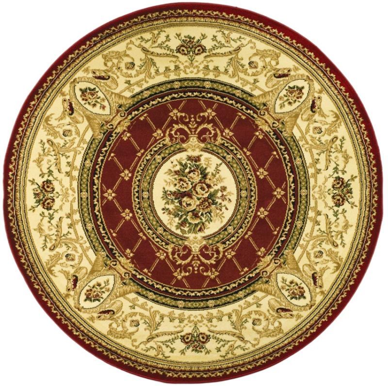 Lyndhurst Red/Ivory Carpet Area Rug Round 8x 8  