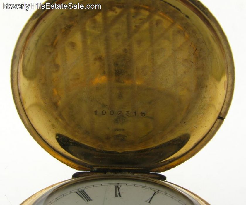 Elgin Hunting Case Multi Gold Applied Pocket Watch  