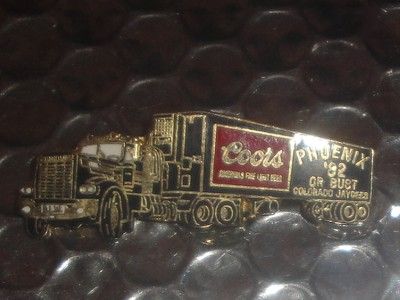 COORS Black Vtg Kenworth Pin 18 Wheeler Truck Colorado Jaycees 82 