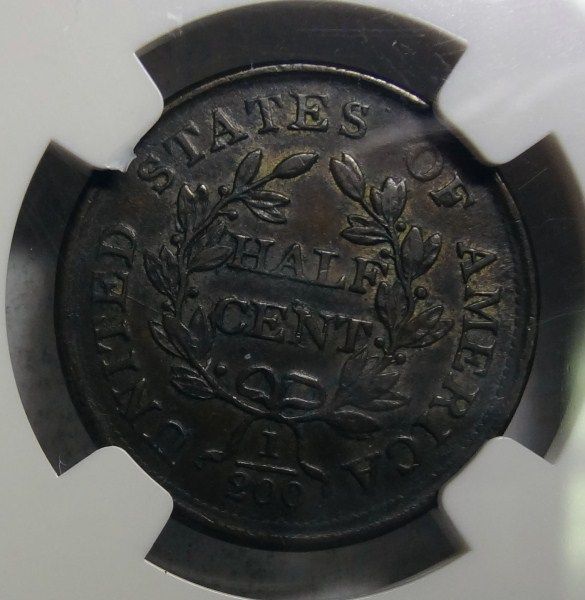 1804 HALF CENT NGC AU50 BEAUTIFUL  