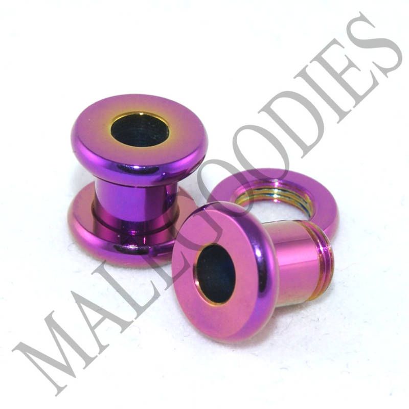 0517 Hot Pink Screw on Tunnels 2 Gauge 2G 6mm Ear Plugs  