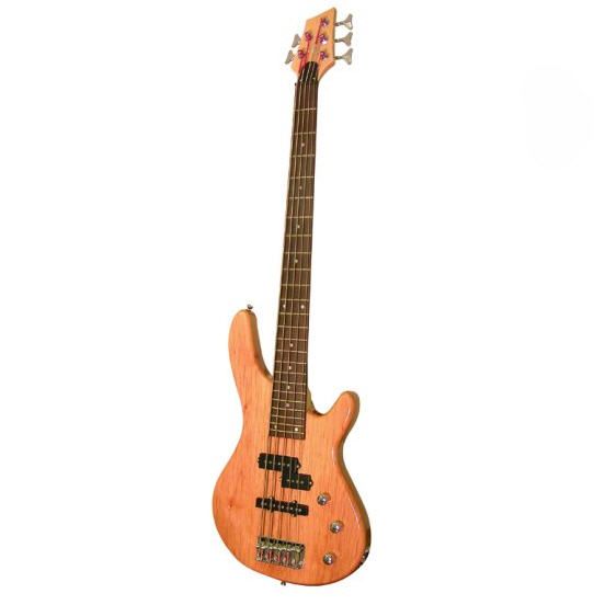 STRING ELECTRIC BASS GUITAR BEGINNER NATURAL WOOD  