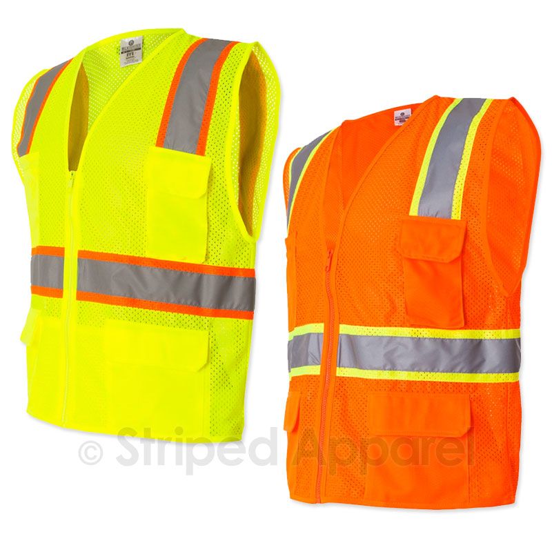   Safety Vest Ultra Cool Multi Pocket Lime Orange M 5XL 1195 1196 ANSI