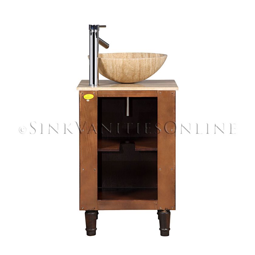 20 Chloe   Contemporary Travertine Single Vessel Sink Bathroom Vanity 