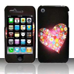 Hard Phone Protect Cover Case FOR Apple IPHONE 3GS 3G Flowery Heart 