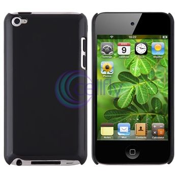   Black leather Flip Cover Case For Apple iPod Touch 4th Gen 4G  