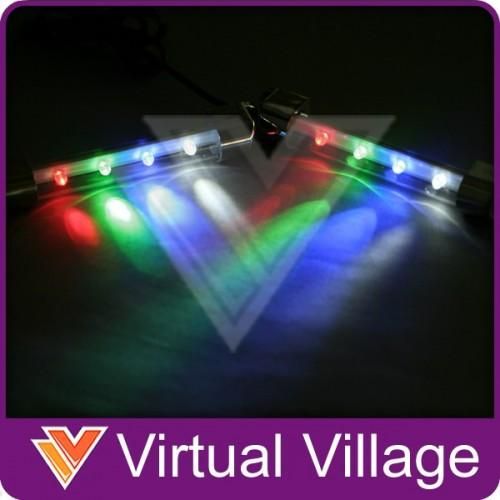 2x Blue Red Green 4 LED Aquarium Light Strip Moonlight  