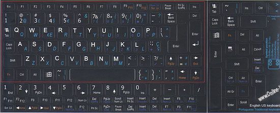 Netbook Portuguese English keyboard stickers Black mini  