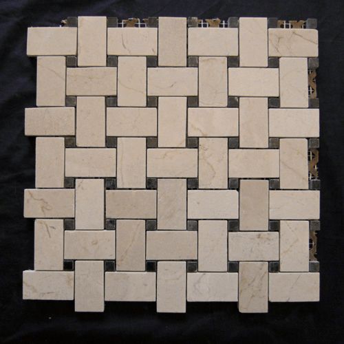 Crema Marfil Large Basket Weave Tile Polished  