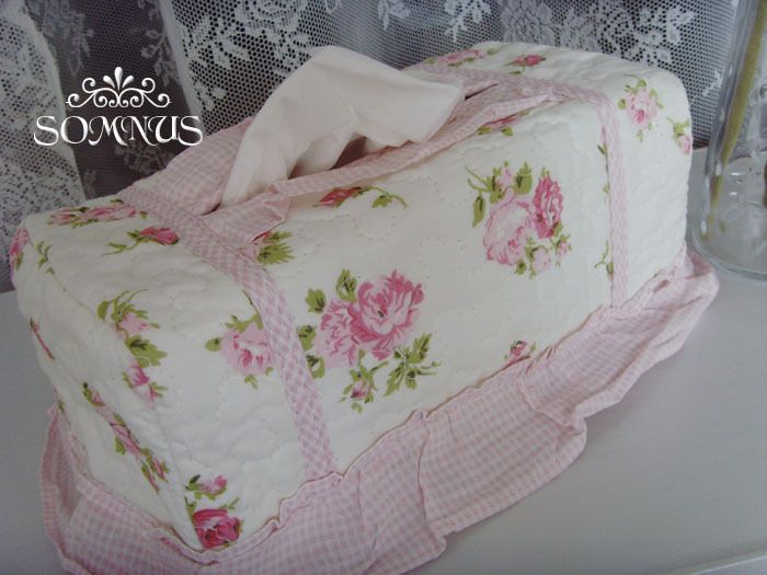 Shabby and vintage roses Quilted Tissue Box Cover 201201  