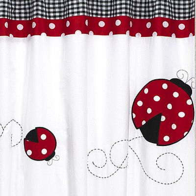 JOJO DESIGNS LITTLE LADYBUG POLKA DOT SHOWER CURTAIN  