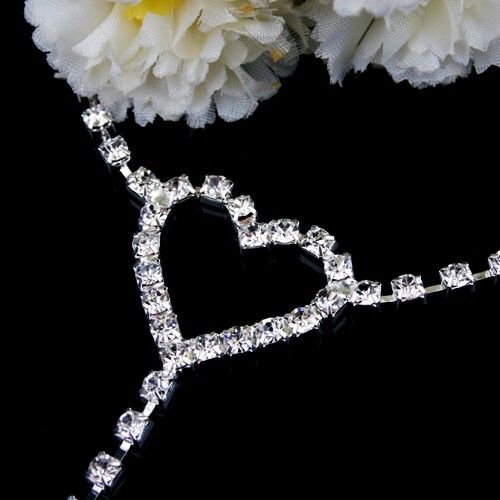   Sexy Glittery Rhinestone Heart Pendant Belly Waist Belt Chain  