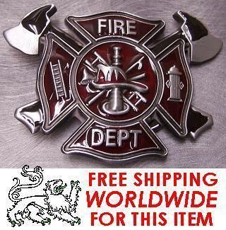 Pewter Belt Buckle American Fireman Badge NEW  