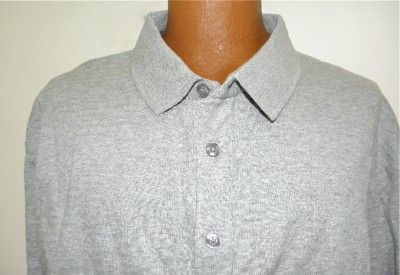 NEW MENS ALFANI GRAY POLO BIG & TALL 4XB 4XL XXXXL $55 LONG SLEEVE 