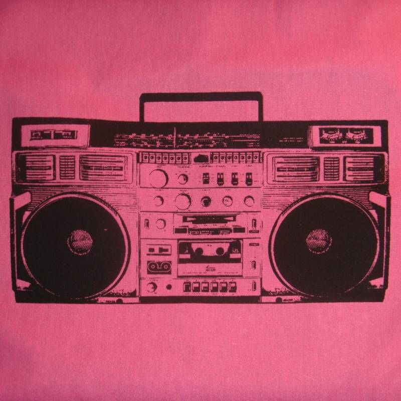 Pink Conion Boombox ~TOTE BAG~ ghetto blaster c 100f  