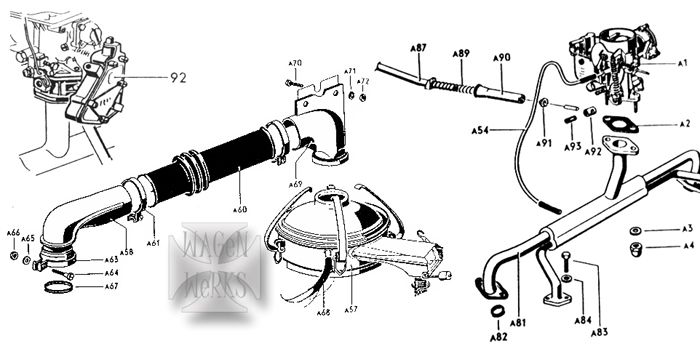 29 Carbs Manifold   Type 2 Bus, Muffler items in vw bus 