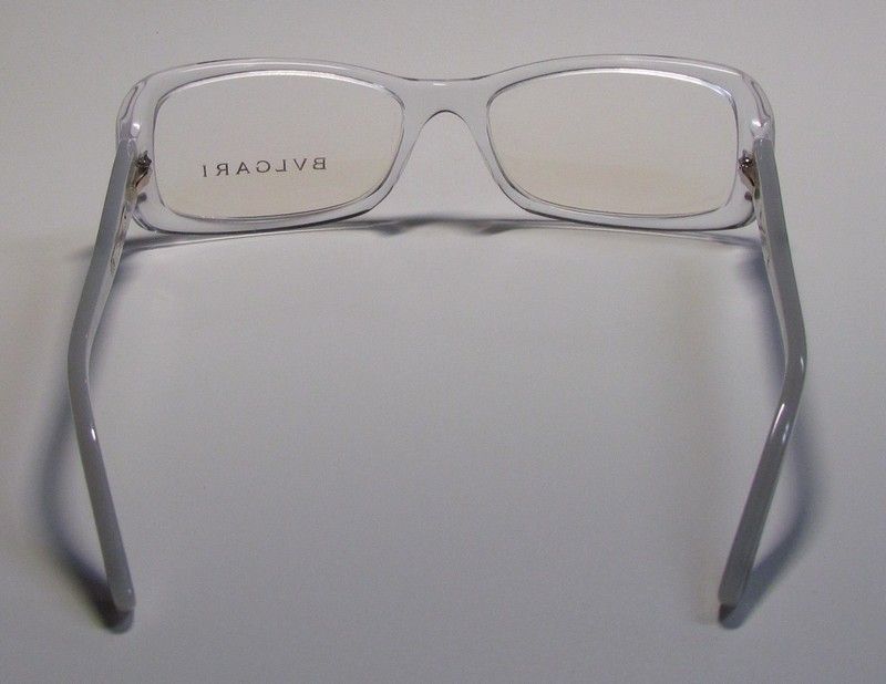 NEW BVLGARI 4028 52 16 135 TRANSPARENT FRAME GRAY ARMS EYEGLASSES 