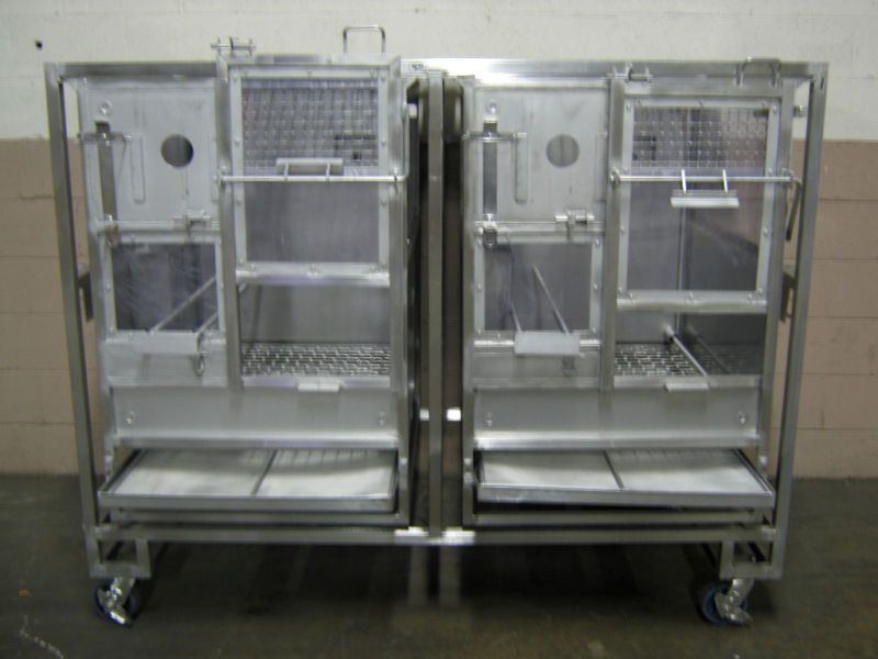 Medium Stainless Steel Veterinary Transport Cages  