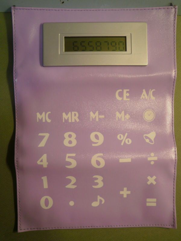 HUGE Folding Talking CALCULATOR 8 1/2 X 11 w/Clock P  