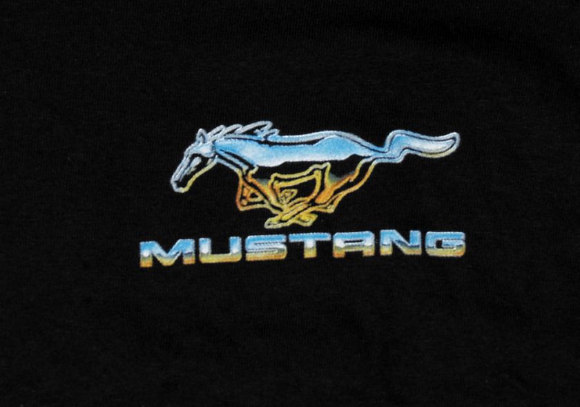 Ford Mustang Pony Logo Flames Automobile Car T Shirt Tee  