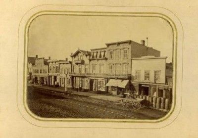 Early Chicago Street Scene. Ca. 1868. Albumen Print  