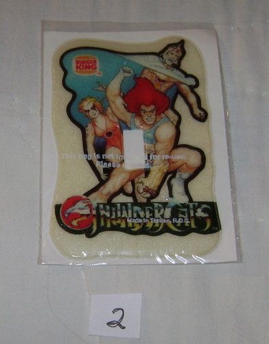 THUNDERCATS BURGER KING LIGHT SWITCH COVER STICKER NEW BURGER KING TOY 