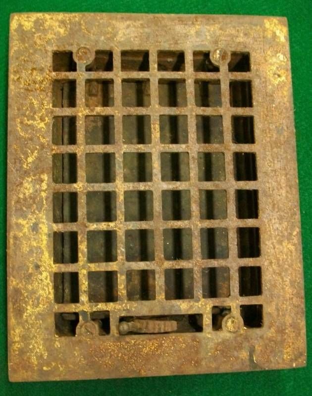 Wall Cast Iron Heat Grate Register Antique Arts Crafts  