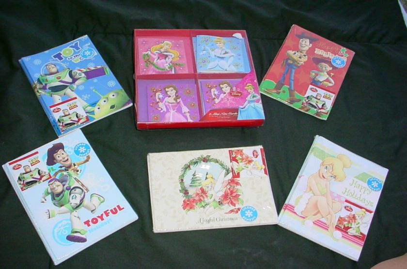 New Disney Christmas Cards Princess,Tink, Toy Story  