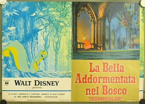 hu55 THE SLEEPING BEAUTY WALT DISNEY rare POSTER ITA D  