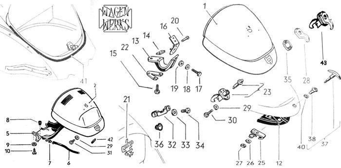 SPRING   Deck Lid 1956 to 1964 VW Bug  used items in WagenWerks Store 