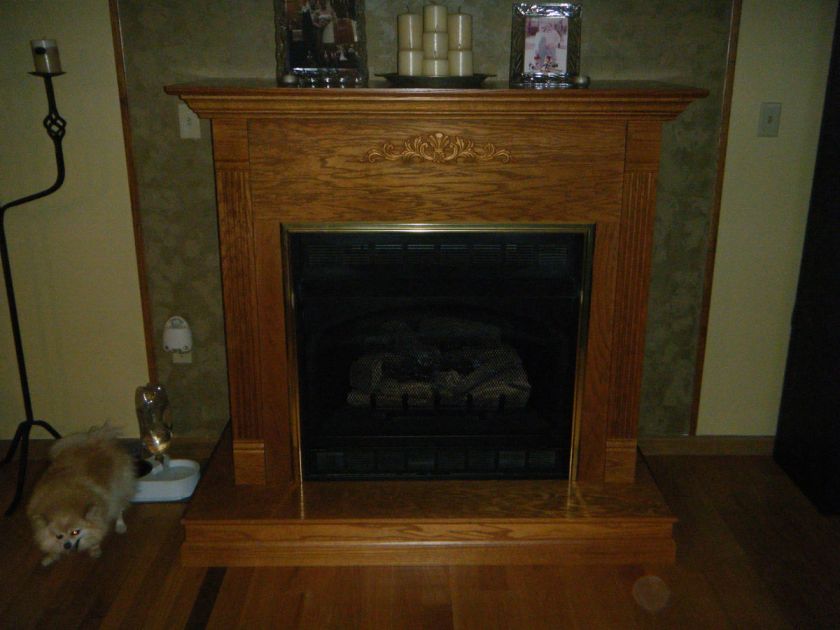 OAK WOOD LARGE FIREPLACE MANTEL WITH BASE 57 WIDE 54 HIGH EXCELLENT 