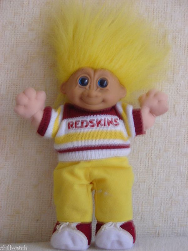 RUSS REDSKINS FOOTBALL TROLL 12 TALL YELLOW HAIR  