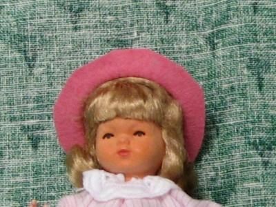 Dollhouse Dressed Little Girl Caco DHS0753 Flexible Blond Pnk Hat Str 